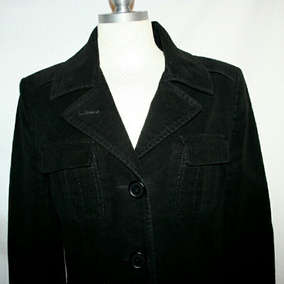 Club Monaco Black Velvet Jacket Medium - Picture 3 of 4